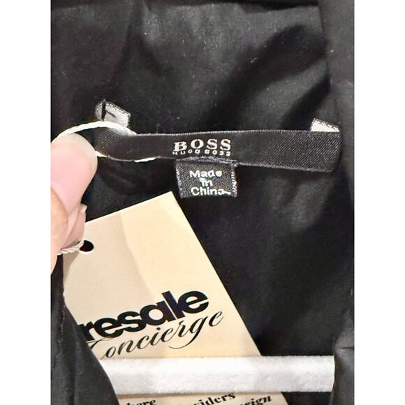 Hugo Boss Notch Lapel Belted Double Breasted Trench Coat Black Women's Size 4 - Picture 3 of 4